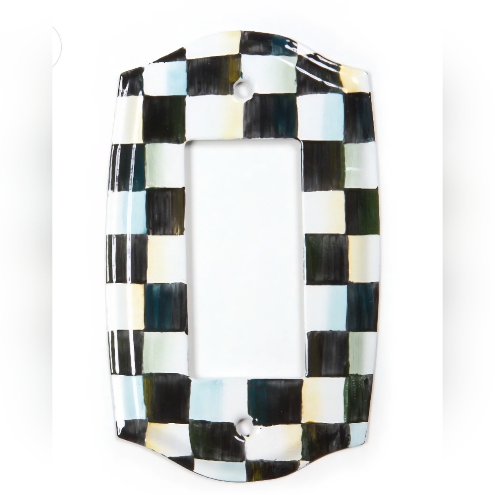 ❤️BUY 2 GET 1 FREE MacKenzie-Childs Courtly Check Enamel Switch Plate, Rocker